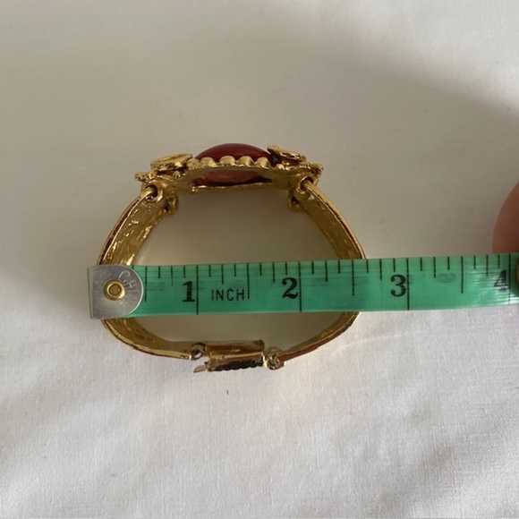 Signed Salvador Marbel Mexico 22K Gold Plated Mayan Carved Ceramic Face Set - Picture 6 of 7